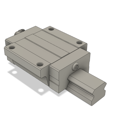 AIRTAC PROFILE RAIL ASSEMBLY<br>LSH 15MM HIGH ACCURACY, NO PRELOAD, STANDARD TOP MOUNTING FLANGE - STANDARD BLOCK, RAIL L = 1000MM QTY: 1 BLOCK